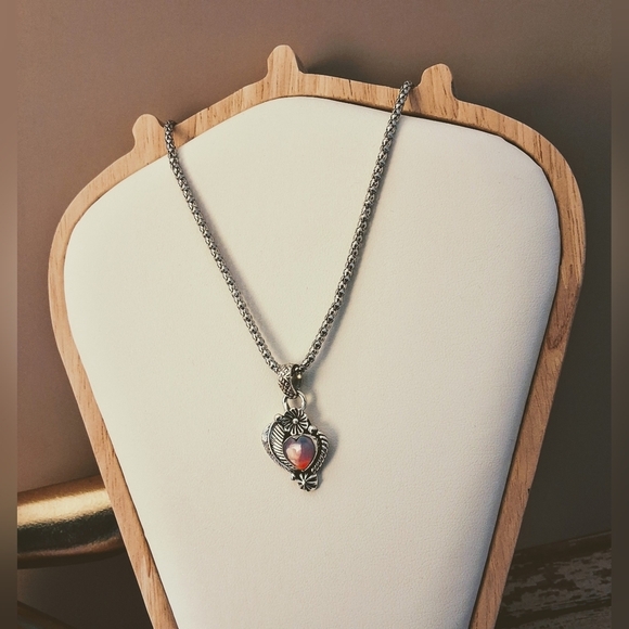 💥 Sterling Silver & Peruvian Pink Opal Jewelry Set – Timeless Elegance - Picture 3 of 14